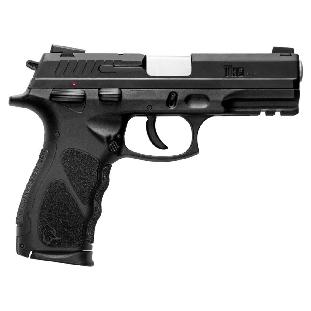 Pistola Taurus TH9 semiautomática calibre 9x19mm com acabamento Tenox, disponível na Elite Artigos Militares em Santiago e São Borja RS.