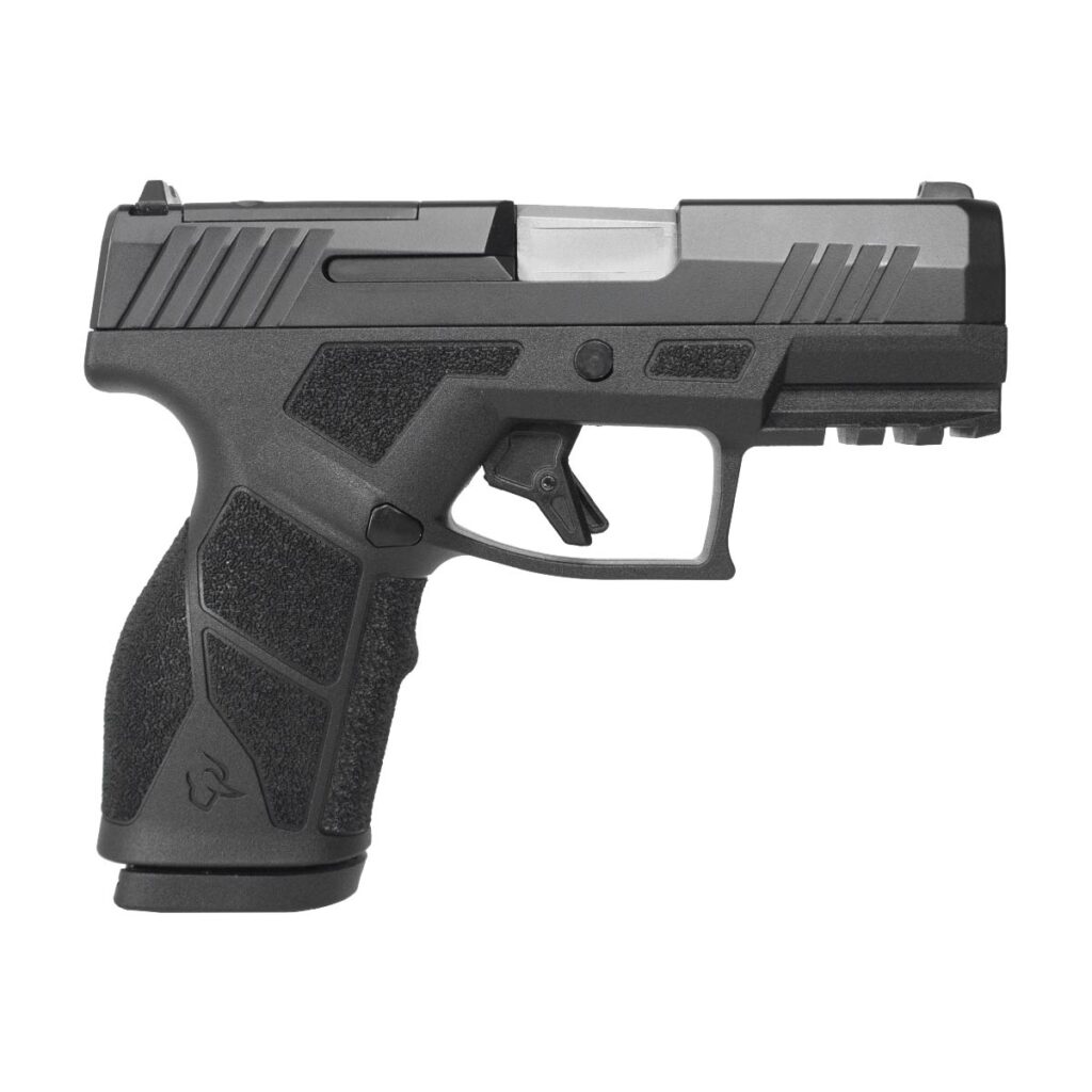 Pistola Taurus semiautomática compacta, design moderno e ergonômico, disponível na Elite Artigos Militares em Santiago e São Borja RS.