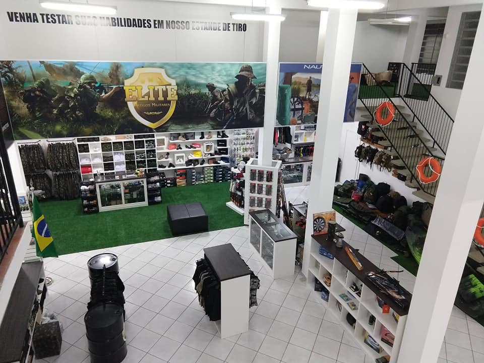 Loja Elite Artigos Militares em Santiago RS, especializada em armas, munições, equipamentos táticos e acessórios militares.