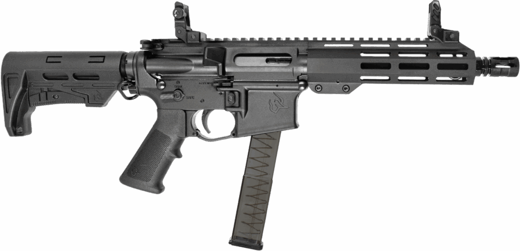Carabina Taurus T9 semiautomática calibre 9x19mm com cano de 8 polegadas, disponível na Elite Artigos Militares em Santiago RS.