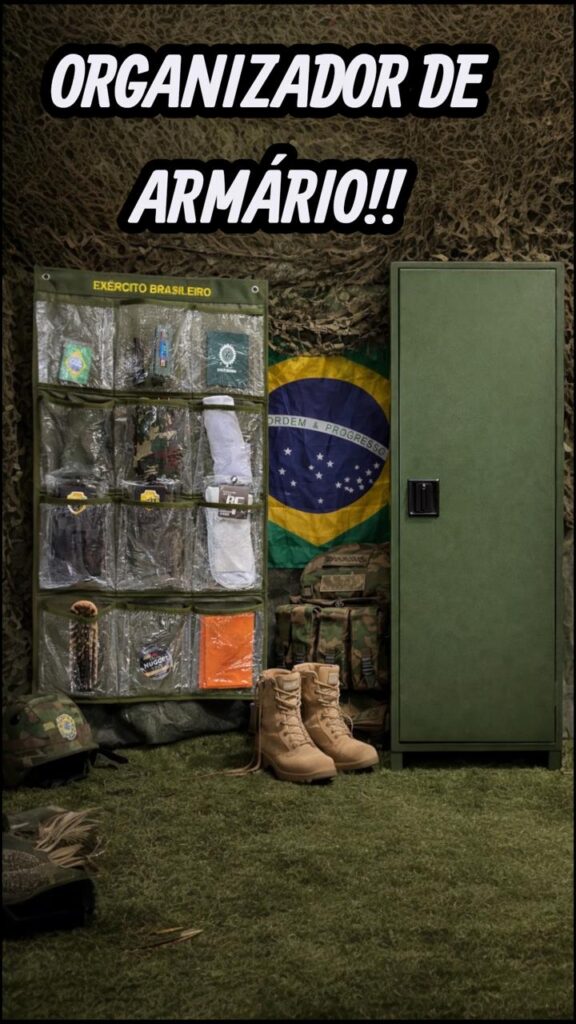 Organizador de Armário Militar Exército – Porta Objetos Camuflado