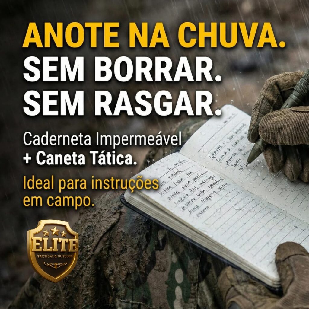 Caderneta Impermeável + Caneta Tática – O Equipamento Ideal Para Qualquer Missão