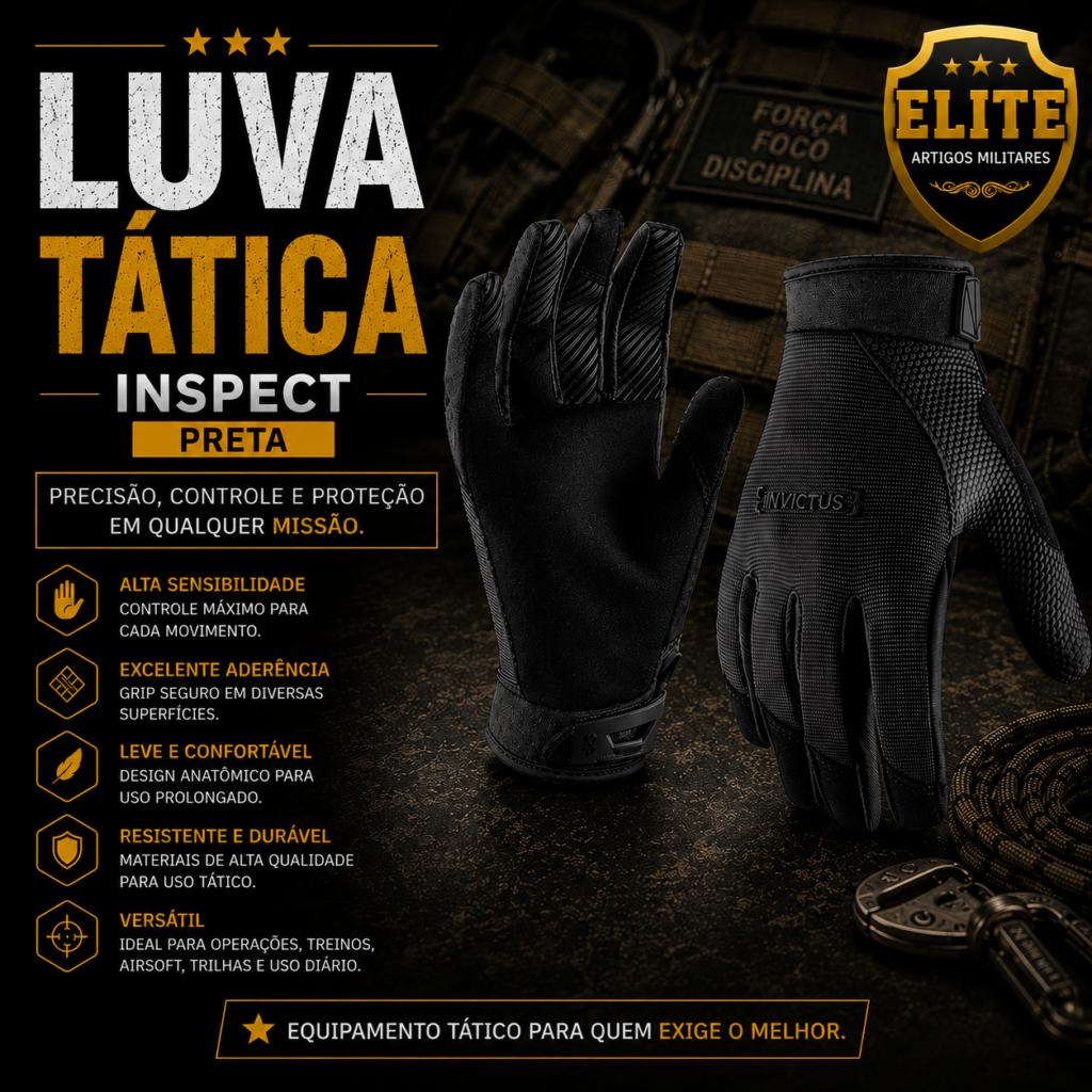 Luva Tática Inspect – Preta